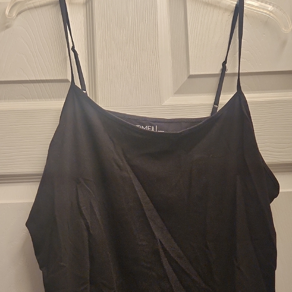 Black Sleeveless Asymmetrical Camisole Top
